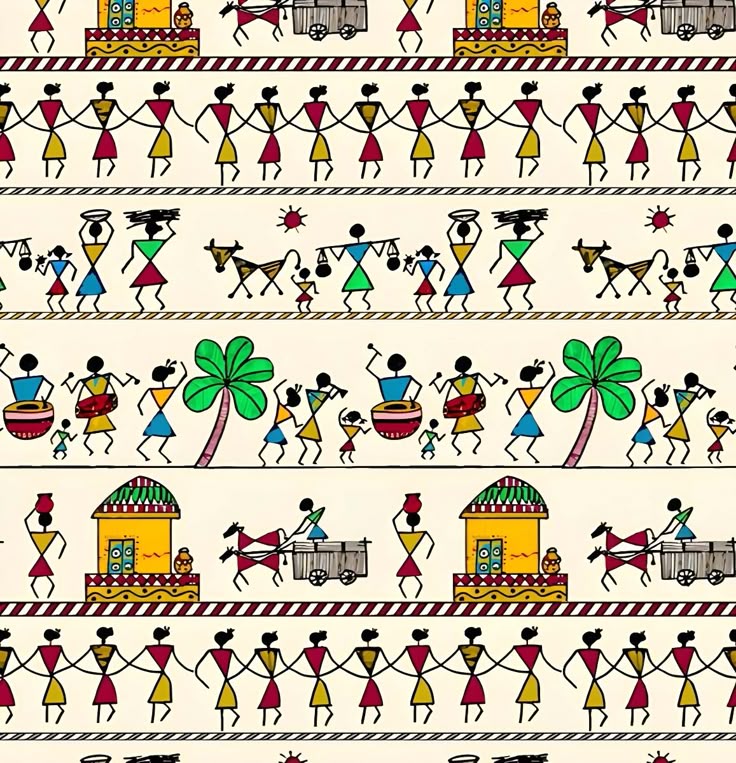 Warli Tribal Art Canvas